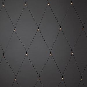 Сетка светодиодная Konstsmide 3723-130, 40 теплых белых диодов, питание от батареек, для улицы (IP44), черный кабель synthetic.ua - Фото 1