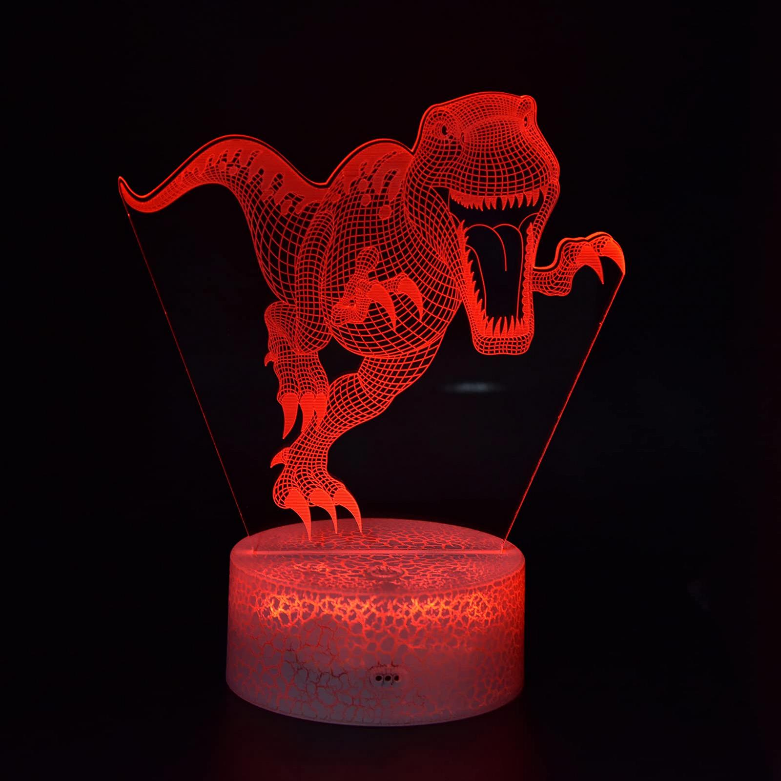 Нічник Haofy Dinosaurier Nachtlicht 3D 16 Farbe 5 Helligkeitsstufe 4 Blitzmodi, фото №6
