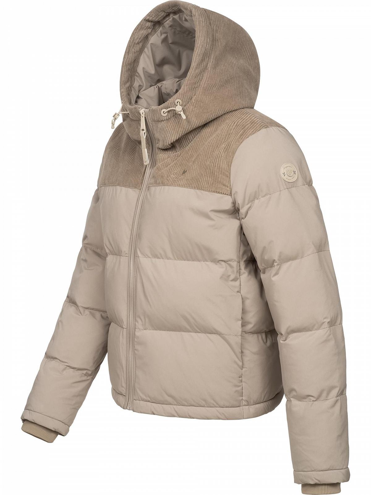 Женская зимняя куртка Ragwear Amazze, теплая стеганая куртка с капюшоном из вельвета, фото №2