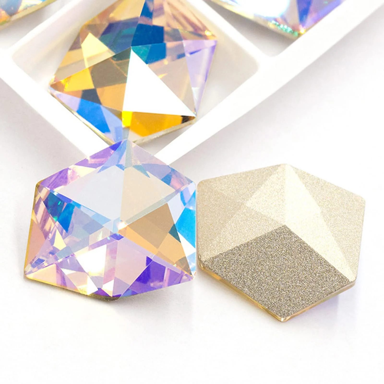 Стрази для нігтів 3D Блискуче Срібло 84шт, фото №6