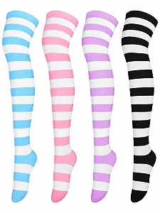 Чулки до колен Aneco для женщин, для косплея и ежедневного использования - Фото 1