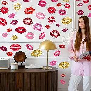 Наклейки на стіну SUPERDANT Kiss Lips 48 шт. Вінілові Червоний - Фото 1