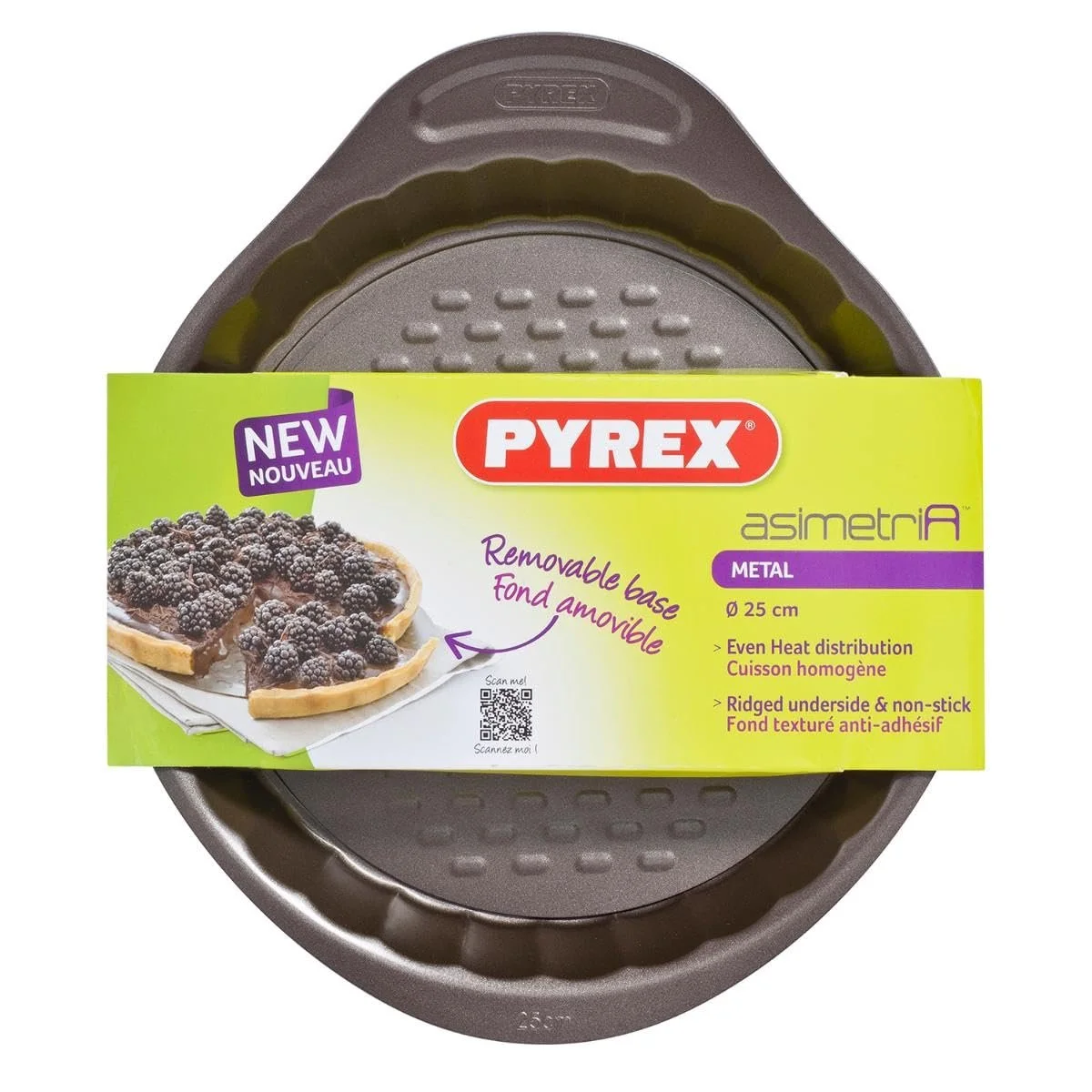 Форма для тарта и киша Pyrex Asimetria со съемным дном набор из 4 шт. 14 x 10 x 4 см черная, фото №5