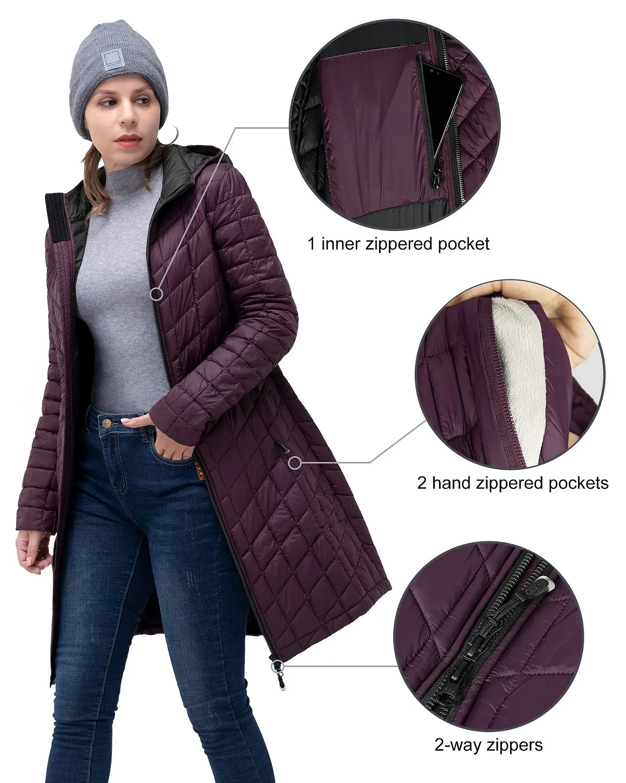 Жіноче зимове пальто 33,000ft Легка, фото №5