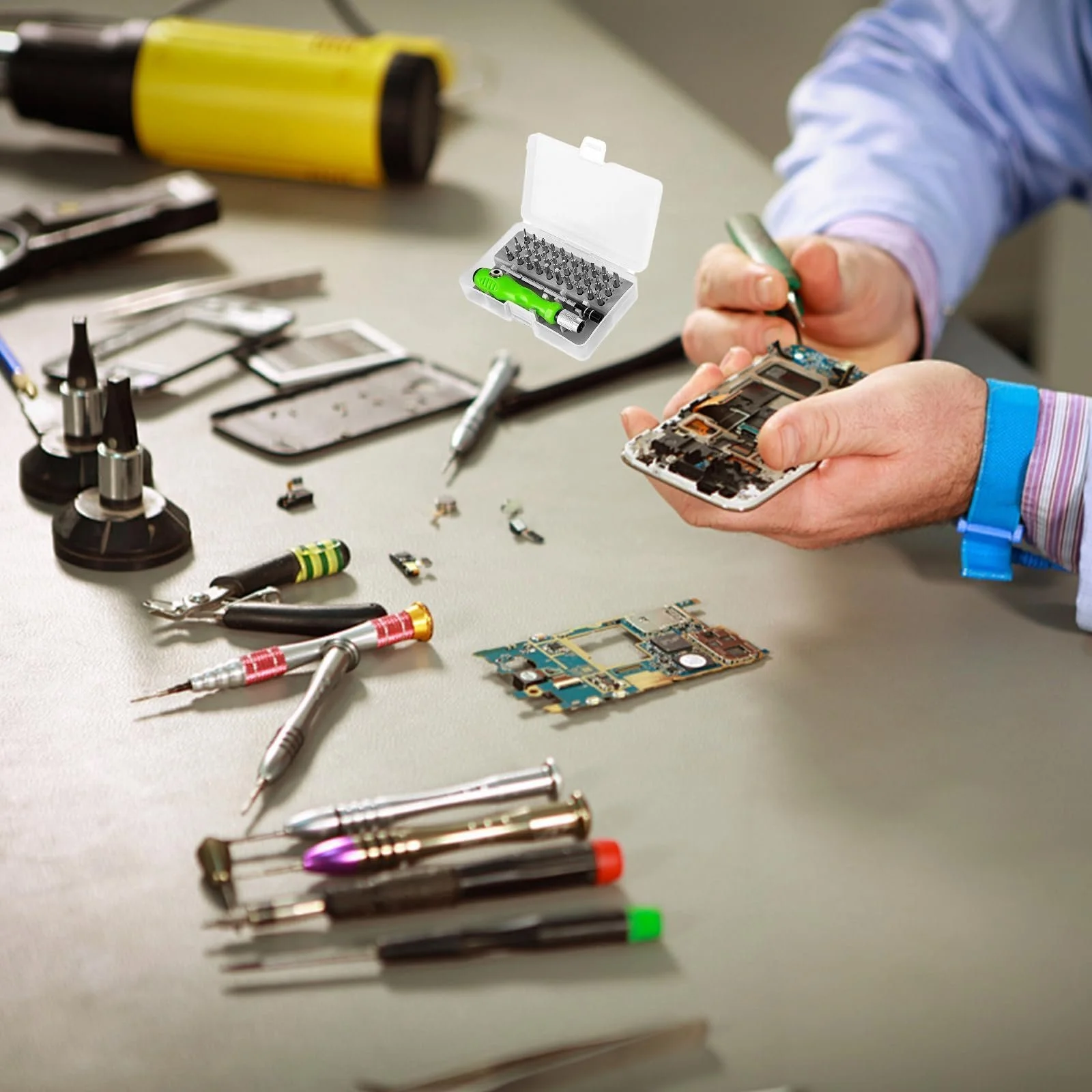 Набір прецизійних механічних викруток HASLED 32-в-1 з тріскачкою магнітний регульований, фото №5