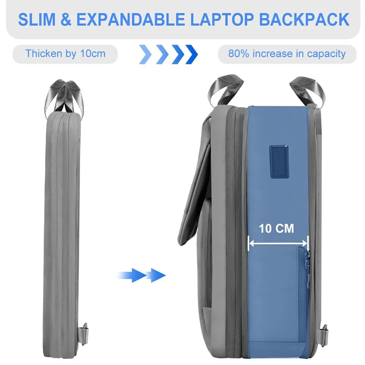 Рюкзак для ноутбука ZINZ Slim and Expandable G01Y01, фото №2 Рюкзак для ноутбука ZINZ Slim and Expandable G01Y01, фото №2
