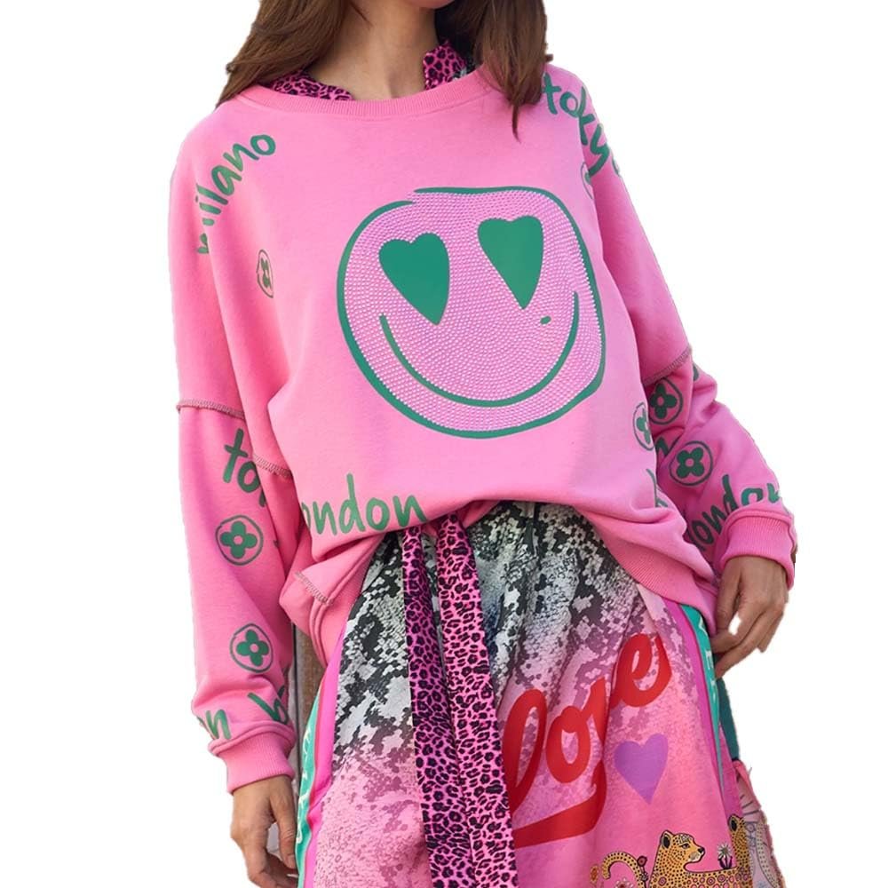 Женский свитшот Miss Goodlife MG12995 Круглый вырез Heartface City Принт со стразами, фото №1 Женский свитшот Miss Goodlife MG12995 Круглый вырез Heartface City Принт со стразами, фото №1