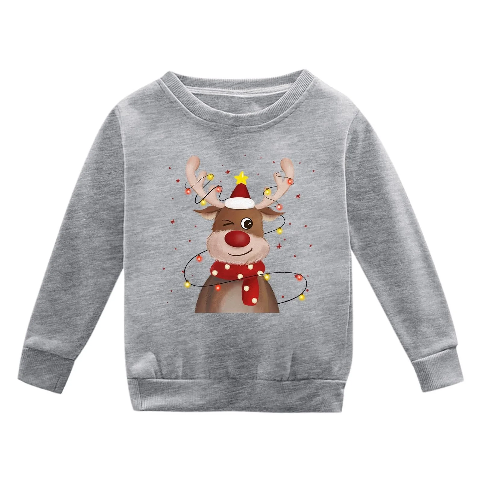 Світшот для дівчинки з різдвяним візерунком, з довгими рукавами, фото №2