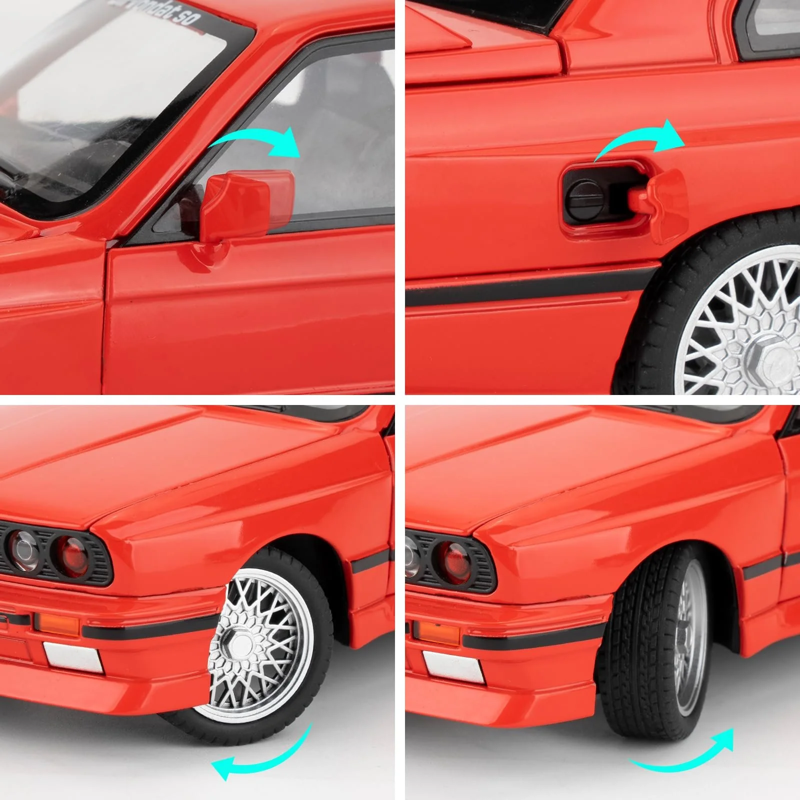 Игрушечная машинка M3, масштаб 1/24, красная, фото №5