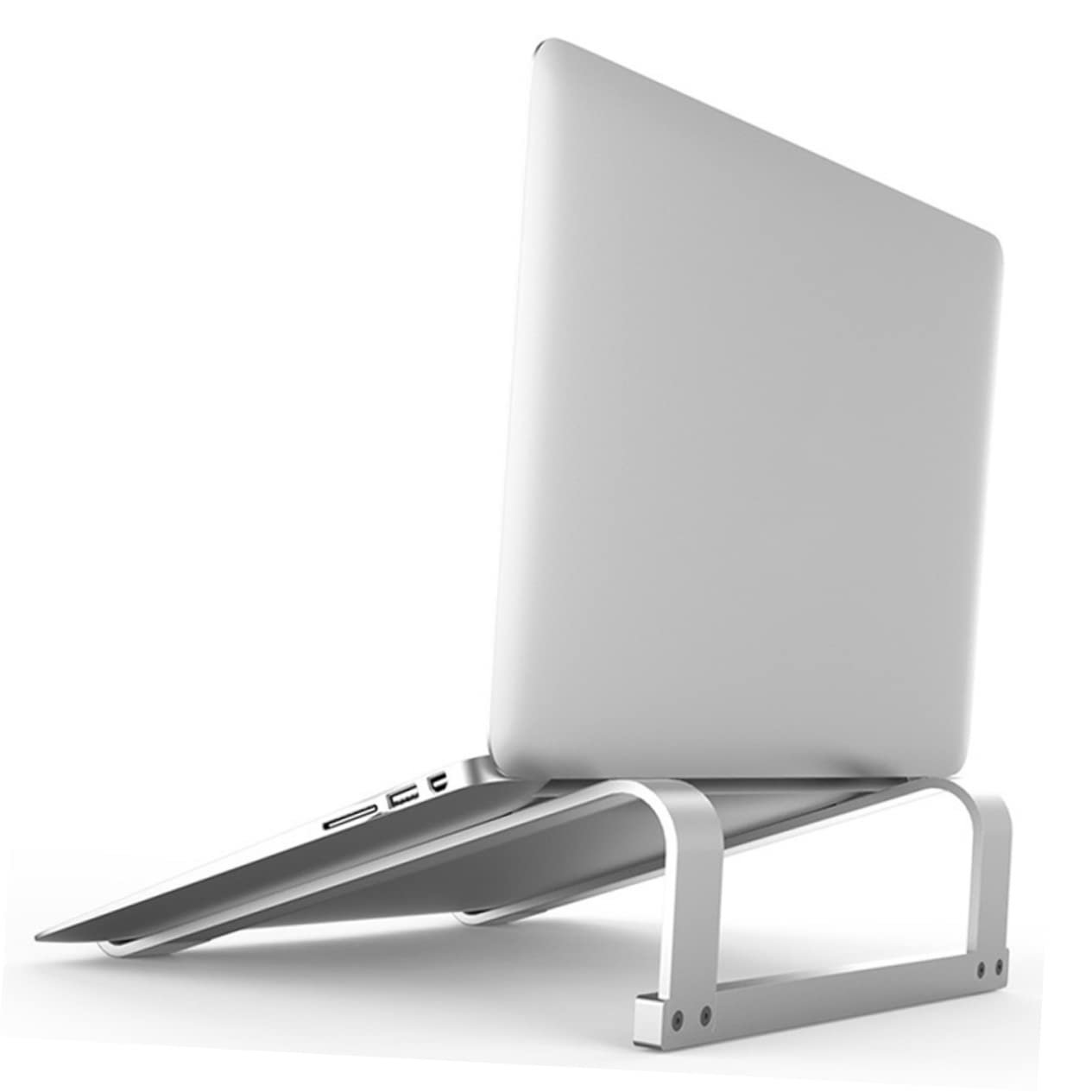 Підставка для ноутбука алюмінієва ергономічна портативна для відведення тепла сумісна з ноутбуком срібна, фото №7