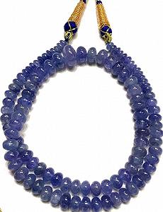 Бусины Танзанит рондель гладкий 5 x 8, длина нити 46 см, ожерелья, браслета - Фото 1