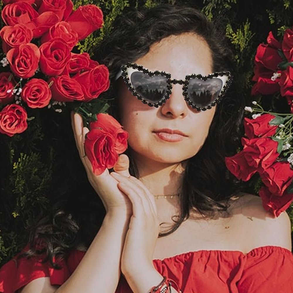 Сонцезахисні окуляри Жіночі Чоловічі Поляризовані Серце Кристал Елегантний UV400 Захист, фото №5