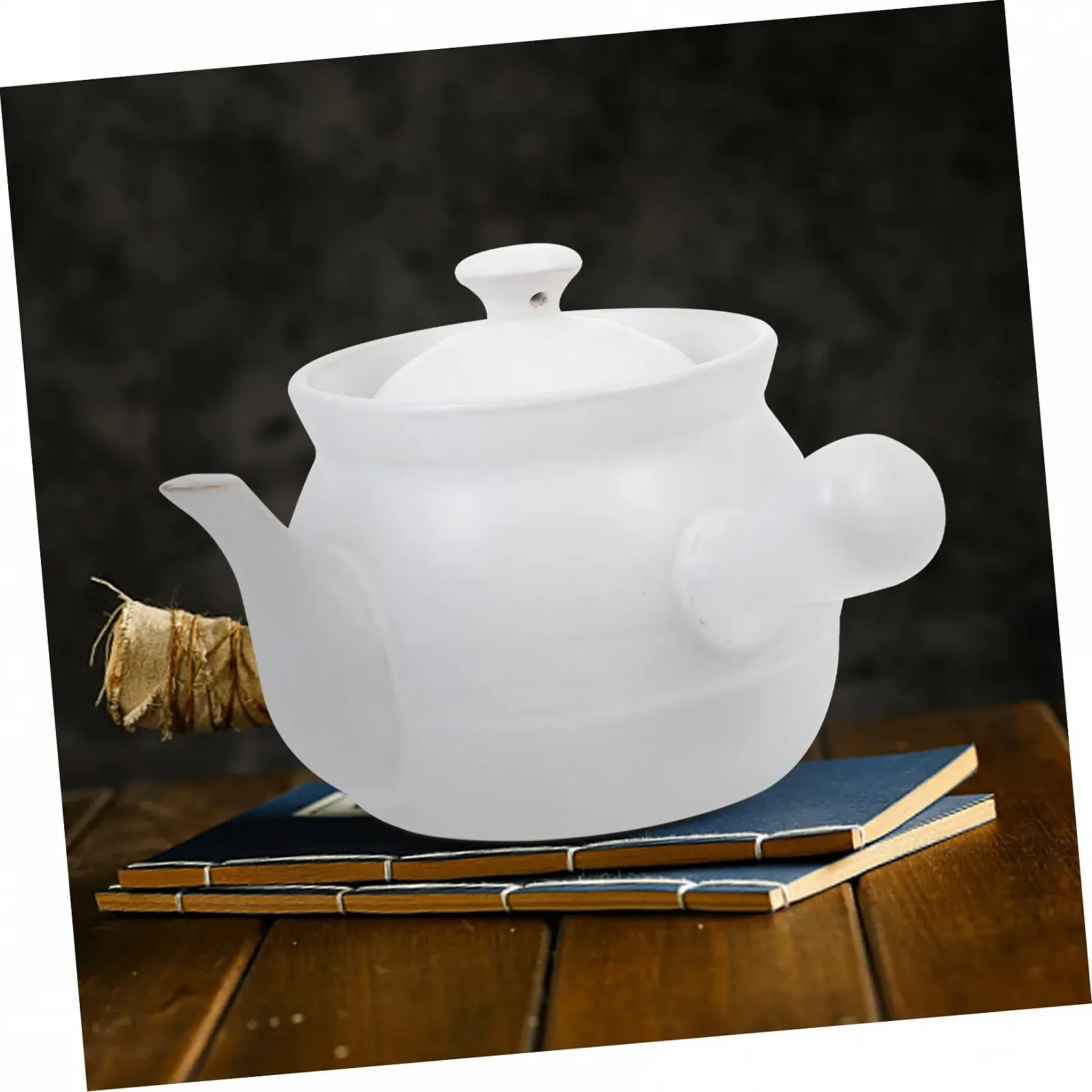 Горшок керамический GALPADA для приготовления лекарств с носиком и термоизоляционной ручкой, фото №9