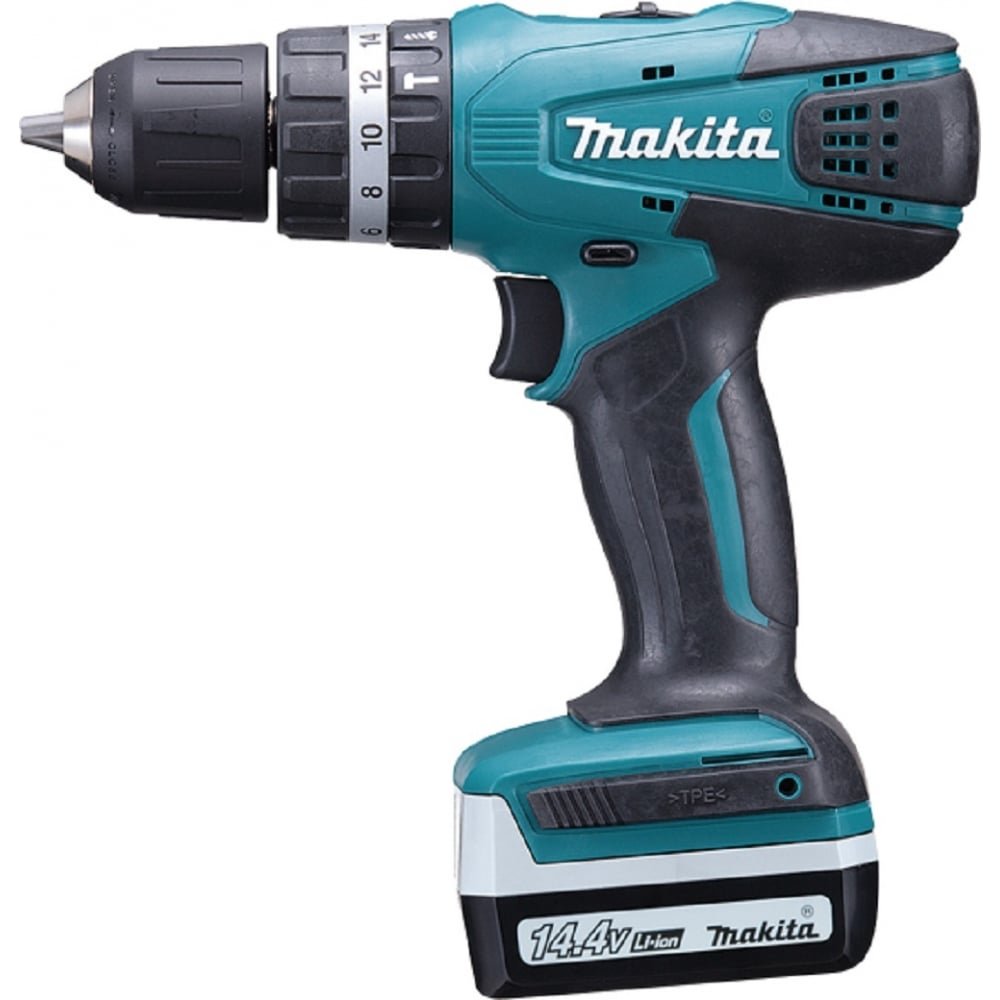 Шуруповерт Makita HP347DWE Акумуляторний Ударний Набір 14,4 В 2 x 1,3 Ач, фото №3