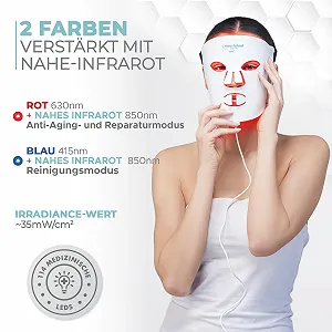 Маска для лица LED портативная Nourished Bodynskin с ближним инфракрасным излучением - 114 светодиодов synthetic.ua - Фото 1