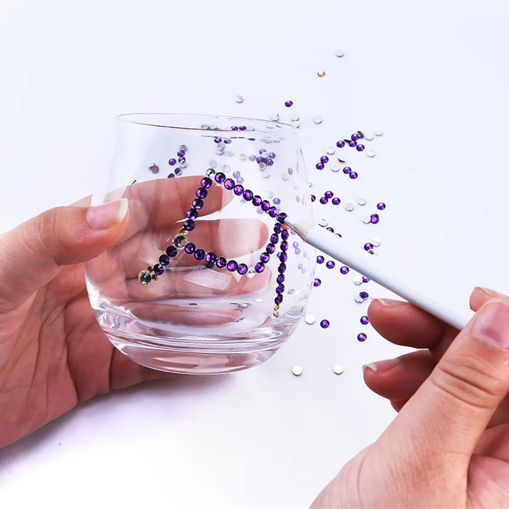 Стрази зі штучної смоли 3 мм Плоска задня частина для декорування одягу та взуття Рожевий/Білий 10000 шт, фото №5