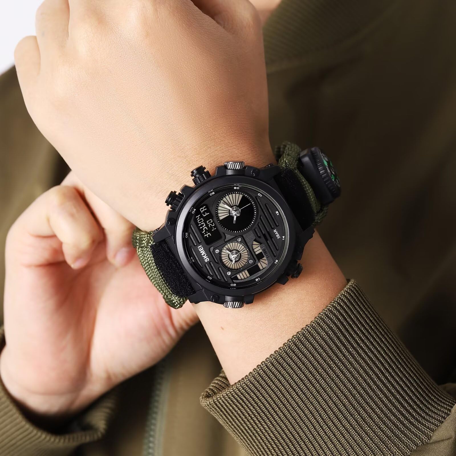 Часы Findtime Digital Stopwatch Мужские Водостойкие Хронограф Большие Черные, фото №3