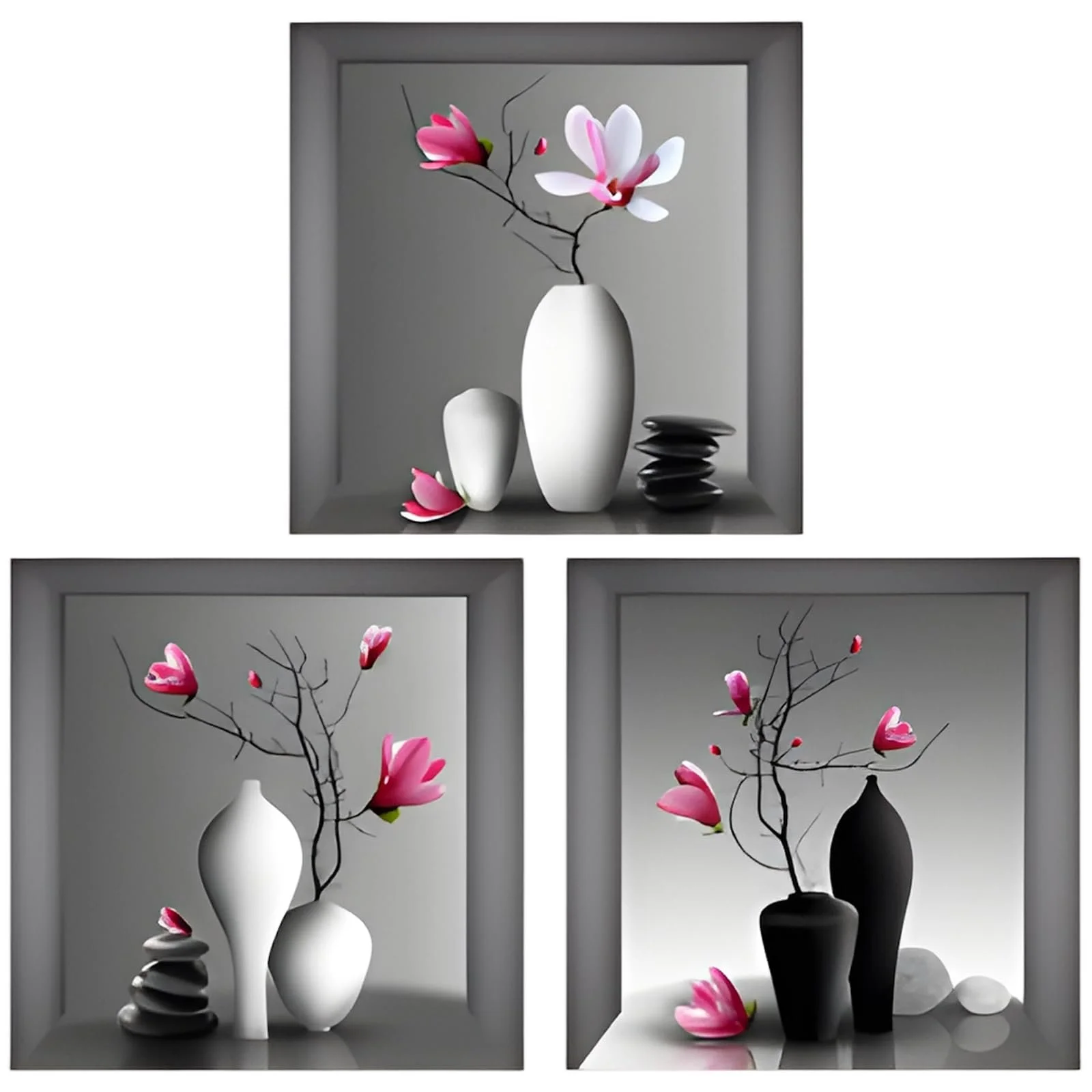 Наклейка на стіну PDirat 3D Vase 3 шт. 30 x 30 см, фото №1