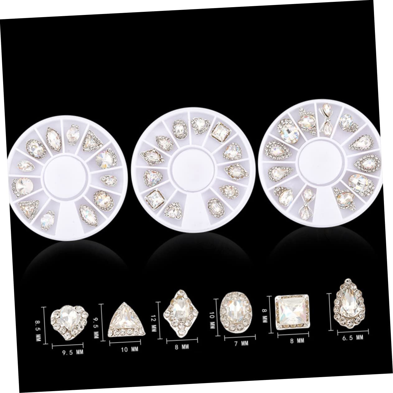 Блискучі кристали Healeved, стрази для дизайну манікюру, для натуральних та штучних нігтів, фото №6