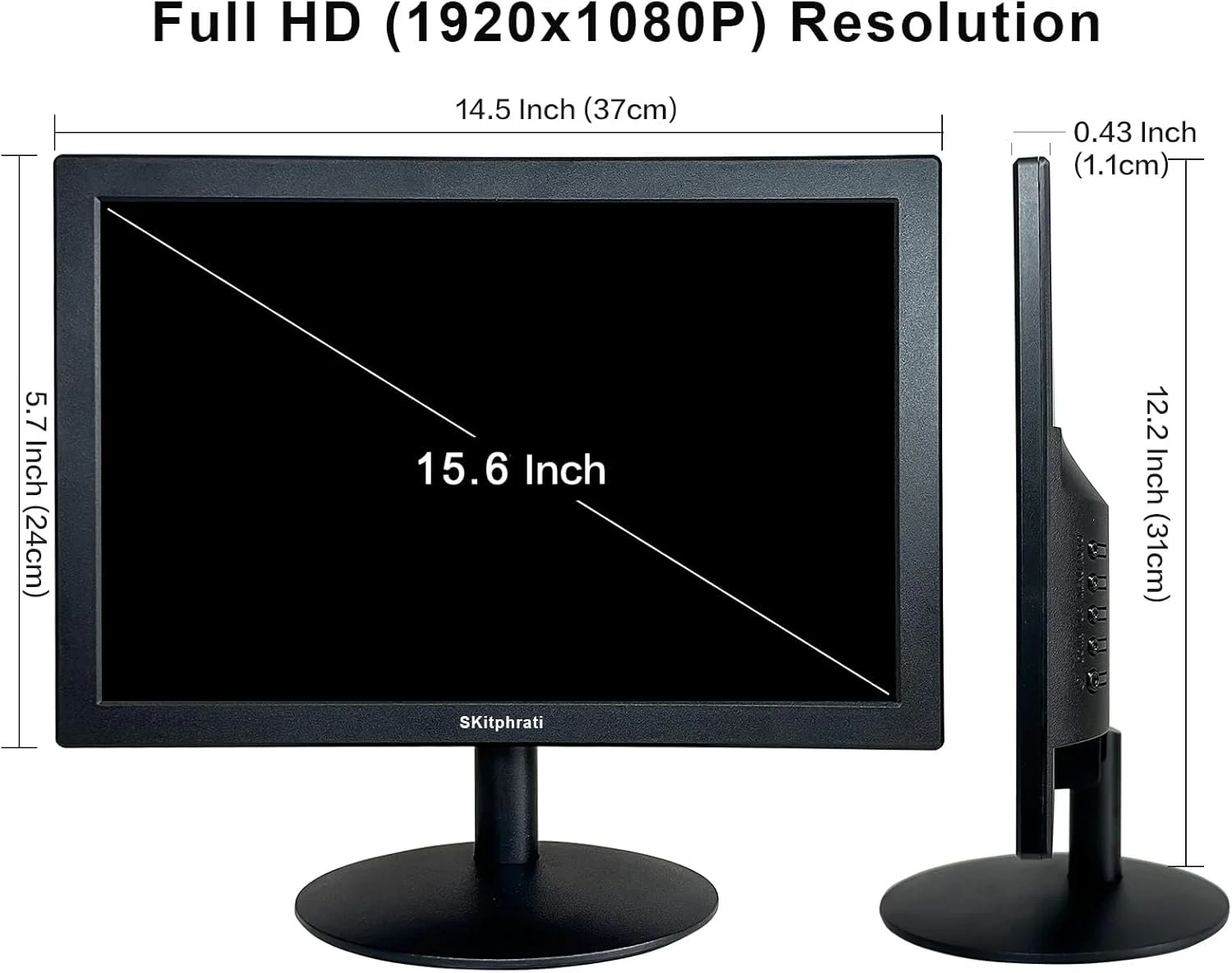 Монитор 15.6" Skiphrati S-156INCH-1080-HC-EU Full HD VA 60 Гц, фото №7
