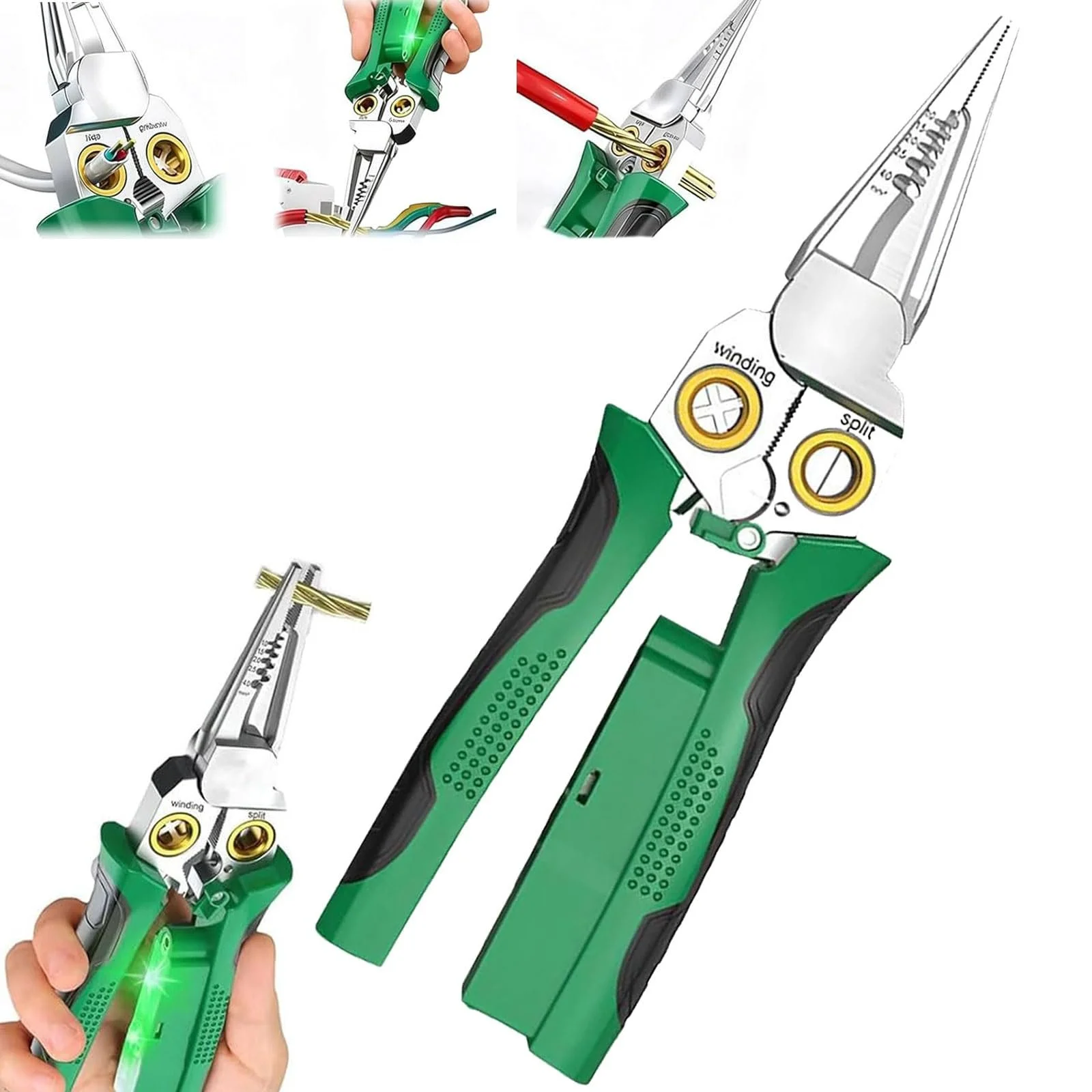 Стриппер PowerPliers 8 в 1 с тестером напряжения многофункциональный для авторемонта, фото №1