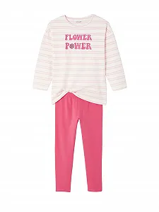 Комплект піжам для дівчат Vertbaudet Flower Power з переробленої бавовни, 2 шт - Фото 1