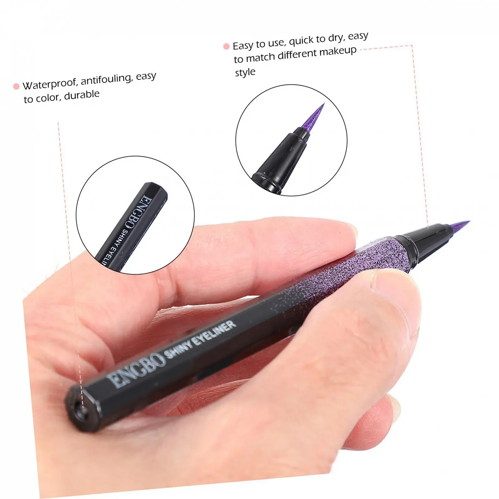 Карандаш для глаз Angoily Блестки Фиолетовый, фото №3