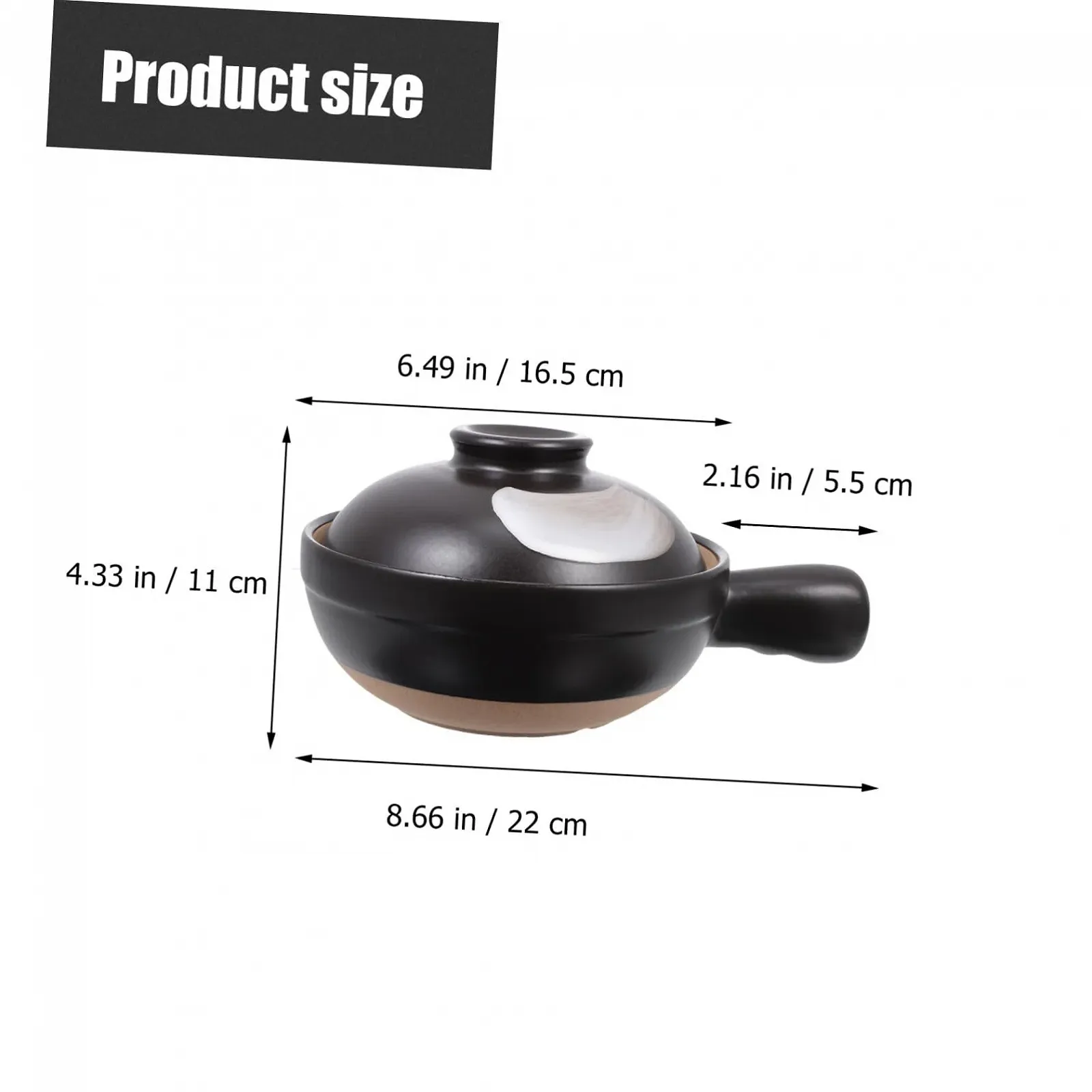 Кастрюля Керамическая Маленькая с крышкой с отверстием Жаростойкая с ручкой, фото №3