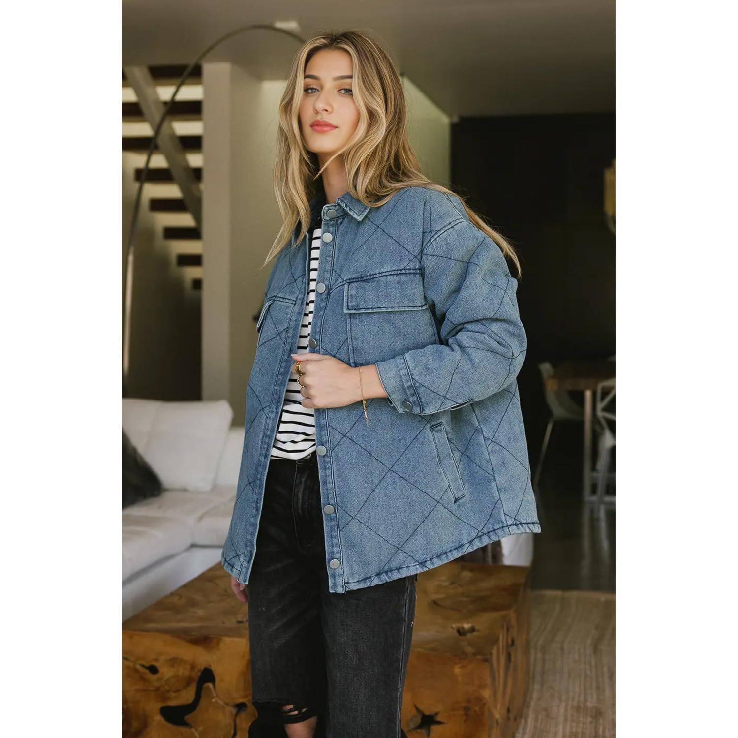 Джинсовая куртка Petalum Женская теплая, фото №4