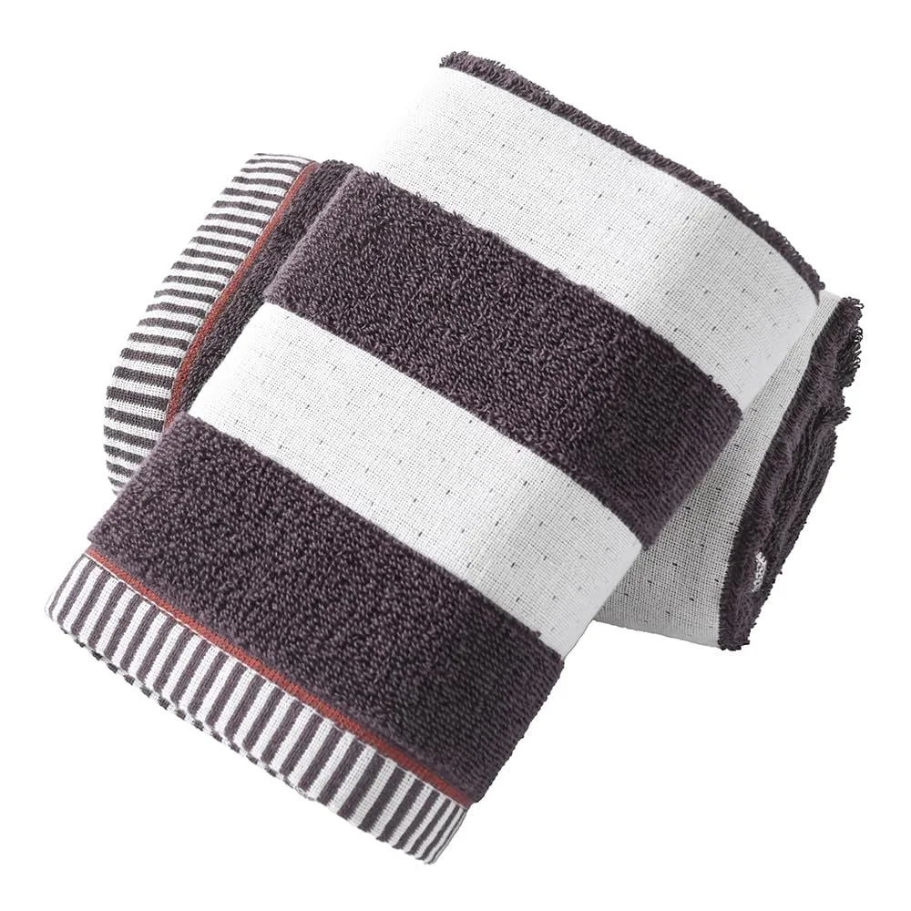 Рушник sense gnosis Brown Stripe 100% Cotton Gauze Ribbed 33x73 см 2 шт., фото №1