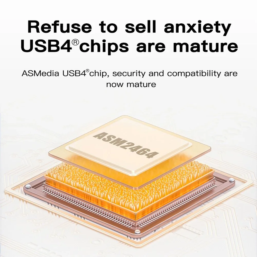 Зовнішній адаптер Meetiger PNU4-SE 40Gbps M.2 NVMe SSD to USB4, фото №4