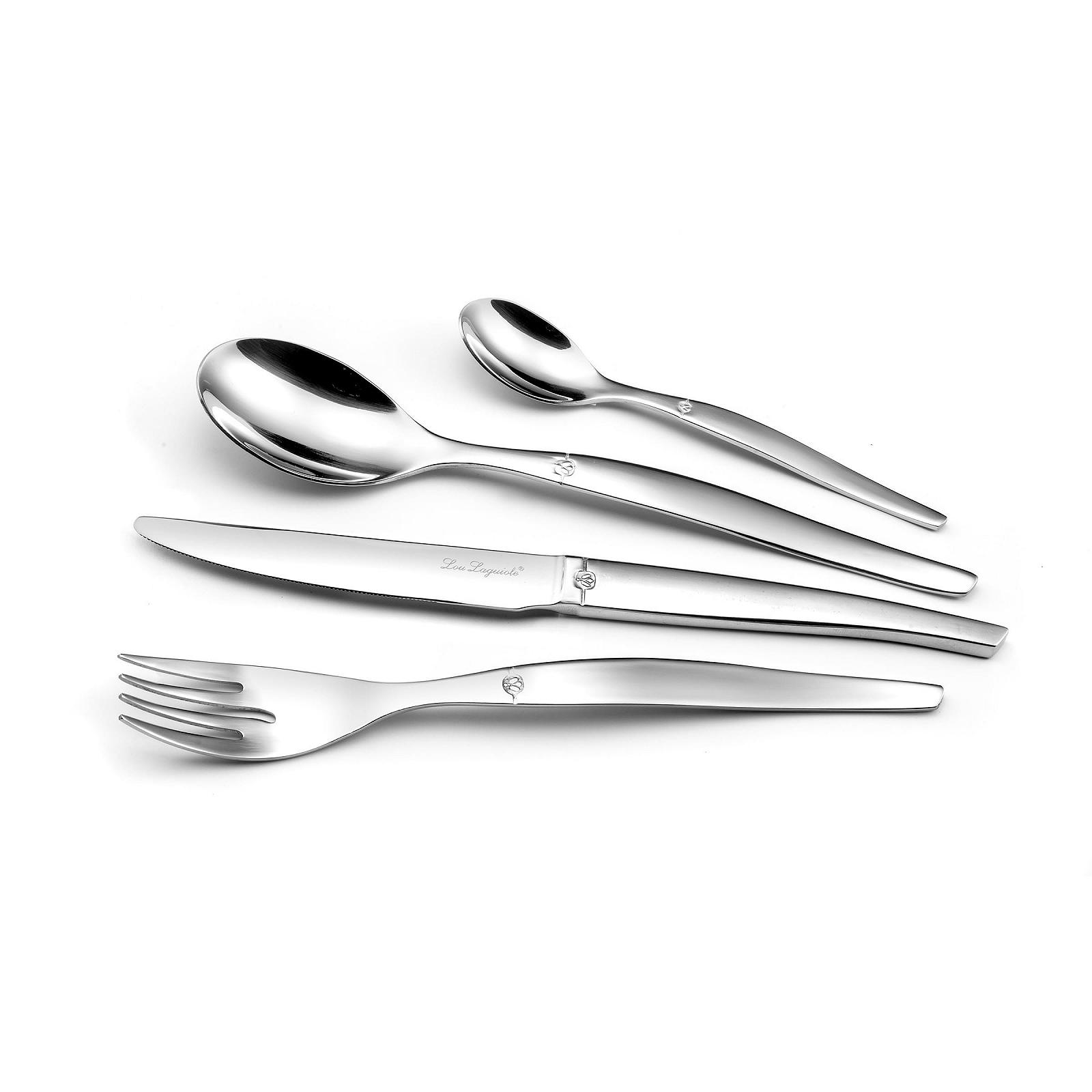 Набор столовых приборов Lou Laguiole JET для 6 человек, полированная нержавеющая сталь, 24 предмета, фото №2 Набор столовых приборов Lou Laguiole JET для 6 человек, полированная нержавеющая сталь, 24 предмета, фото №2