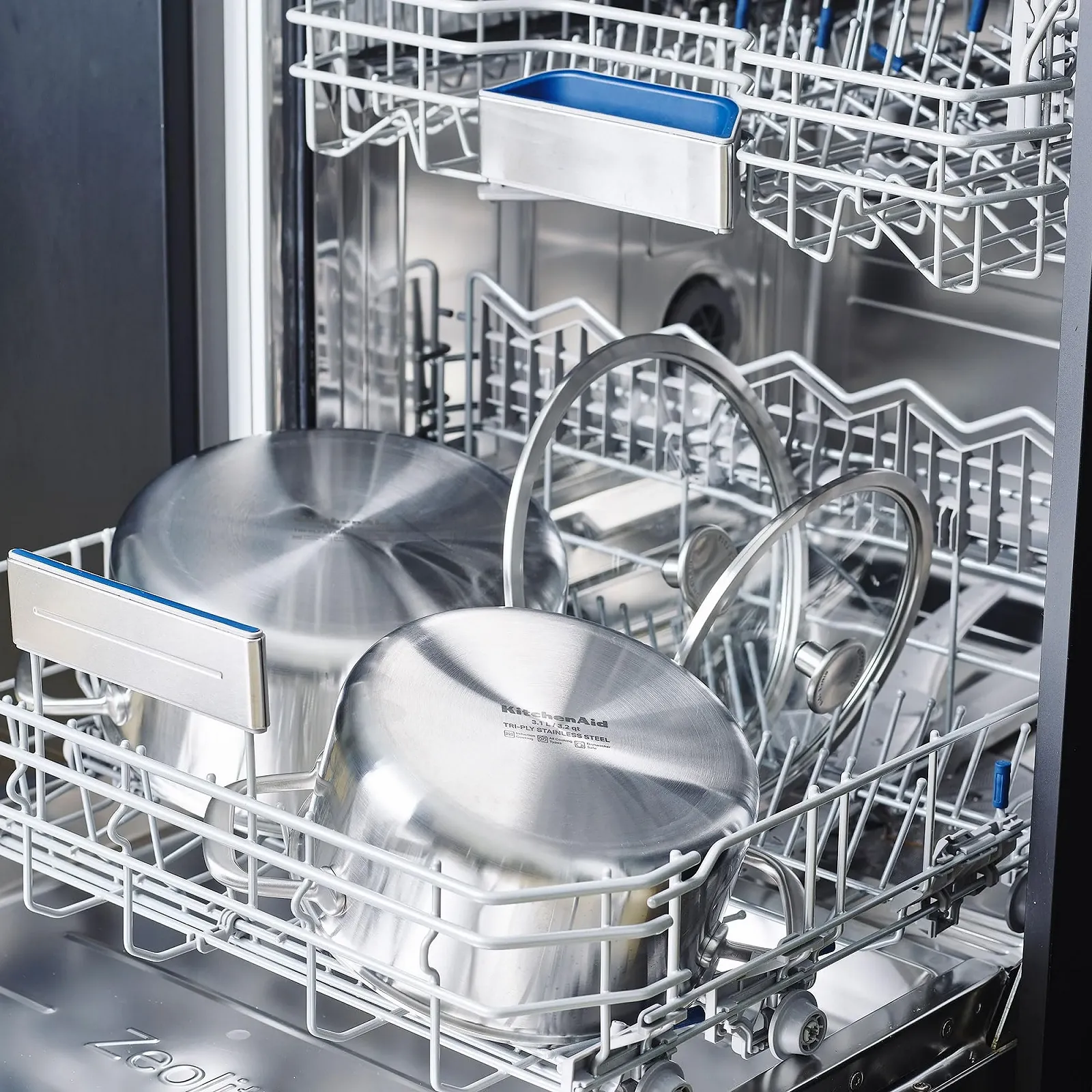 Кастрюля KitchenAid MultiPly 3PLY Нержавеющая сталь без PFAS Стеклянная крышка 24 см/4.9 л Индукция Silver, фото №7