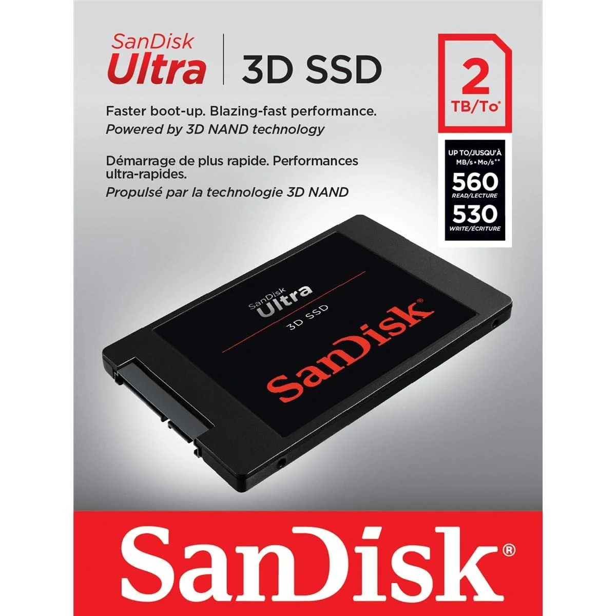 SSD SanDisk Ultra 3D 2ТБ до 550 МБ/с Чтение 525 МБ/с Запись, фото №3 SSD SanDisk Ultra 3D 2ТБ до 550 МБ/с Чтение 525 МБ/с Запись, фото №3