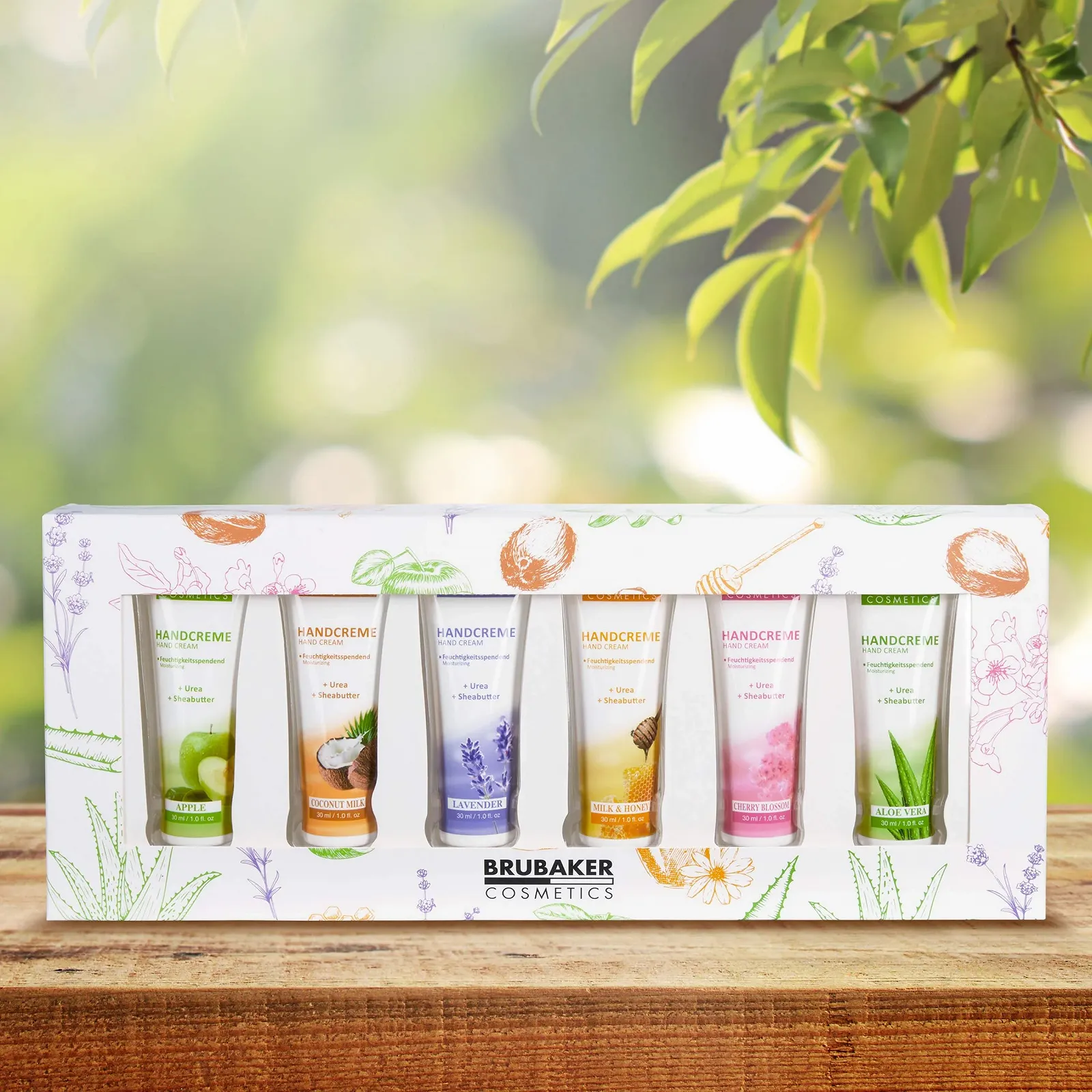 Крем для рук BRUBAKER Cosmetics Набор из 6 увлажняющих кремов для сухой, шершавой, потрескавшейся кожи рук - Увлажняющий крем с мочевиной и маслом ши - Крем для ухода для мужчин и женщин, фото №3