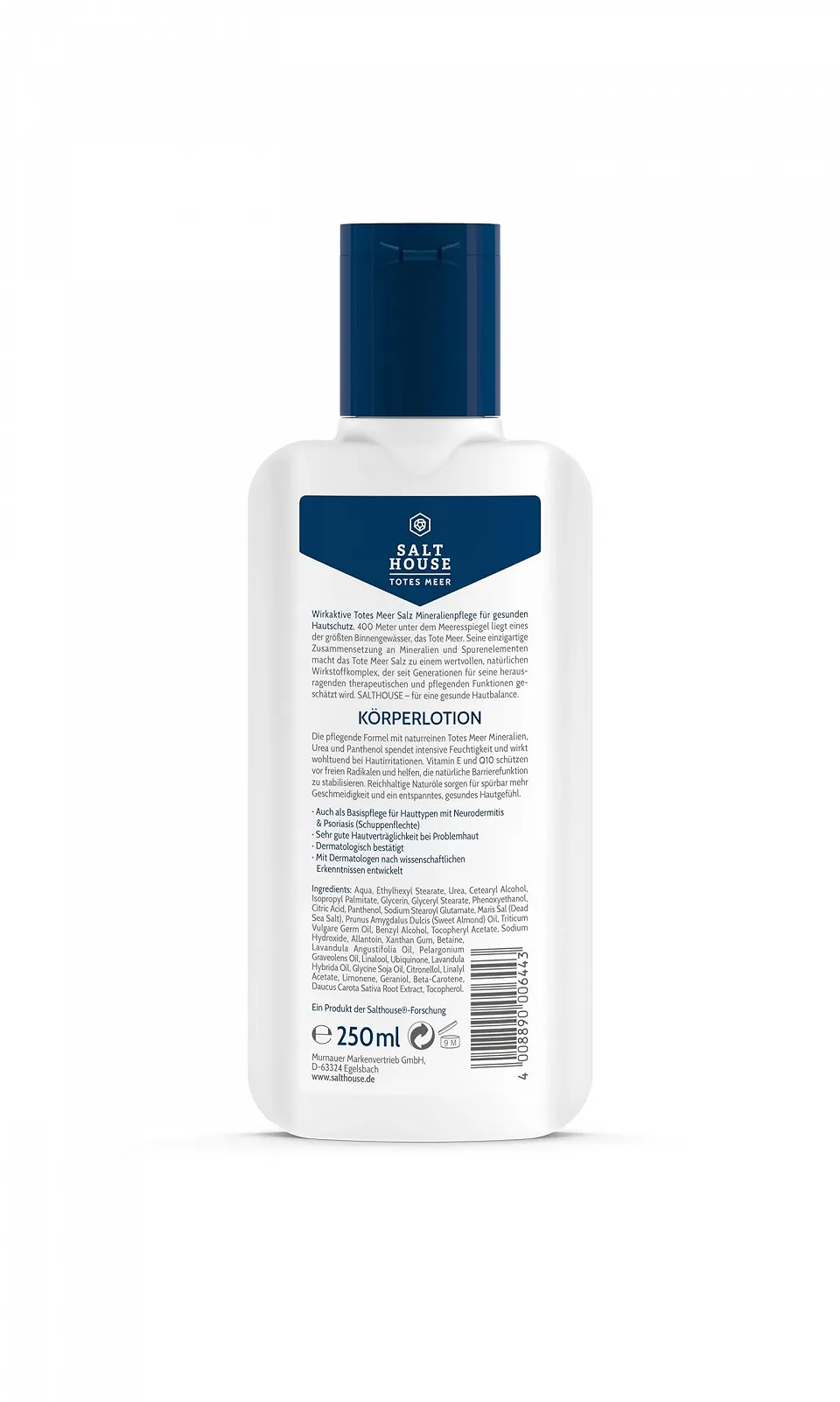 Лосьйон для тіла Salthouse Dead Sea Therapy Інтенсивне зволоження, стабілізує бар'єрну функцію шкіри, з сечовиною, пантенолом, вітаміном Е та Q10 250 мл, фото №3