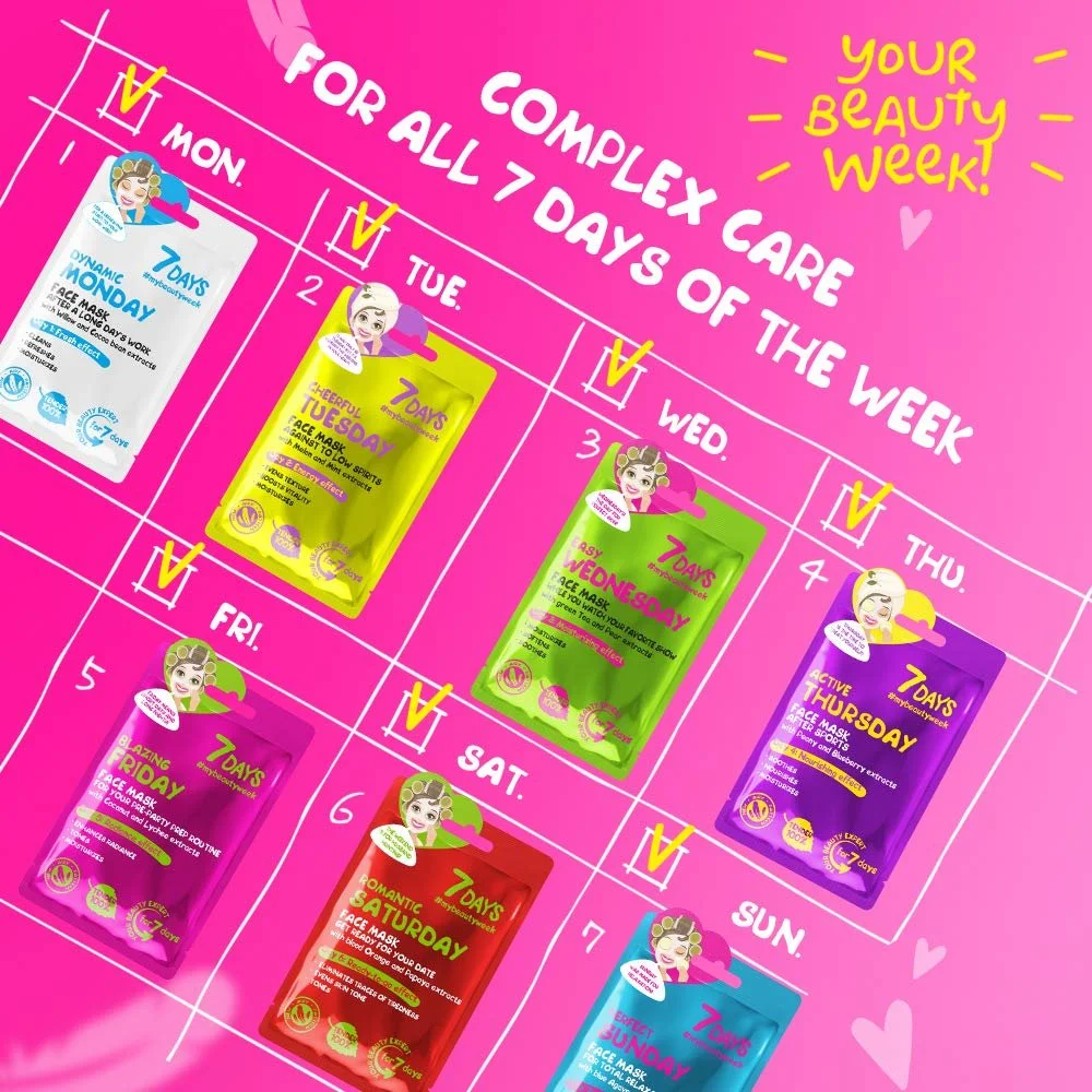 Маска для обличчя 7Days Набір подарунковий для догляду за шкірою - Набір листових масок, фото №5 Маска для обличчя 7Days Набір подарунковий для догляду за шкірою - Набір листових масок, фото №5