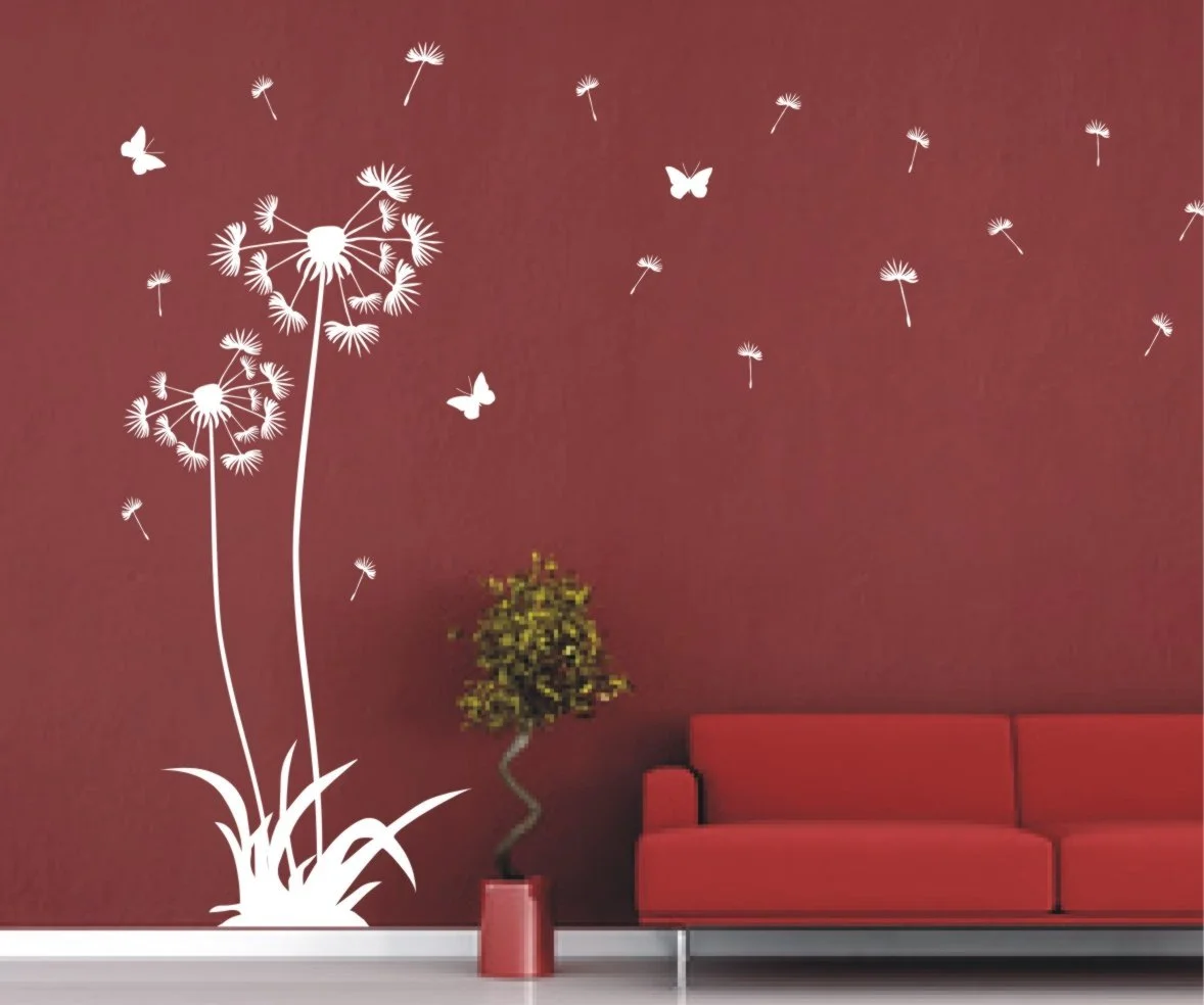 Наклейка на стіну Кульбаба Комплект з 2 шт. 120 см та 160 см біла, фото №2