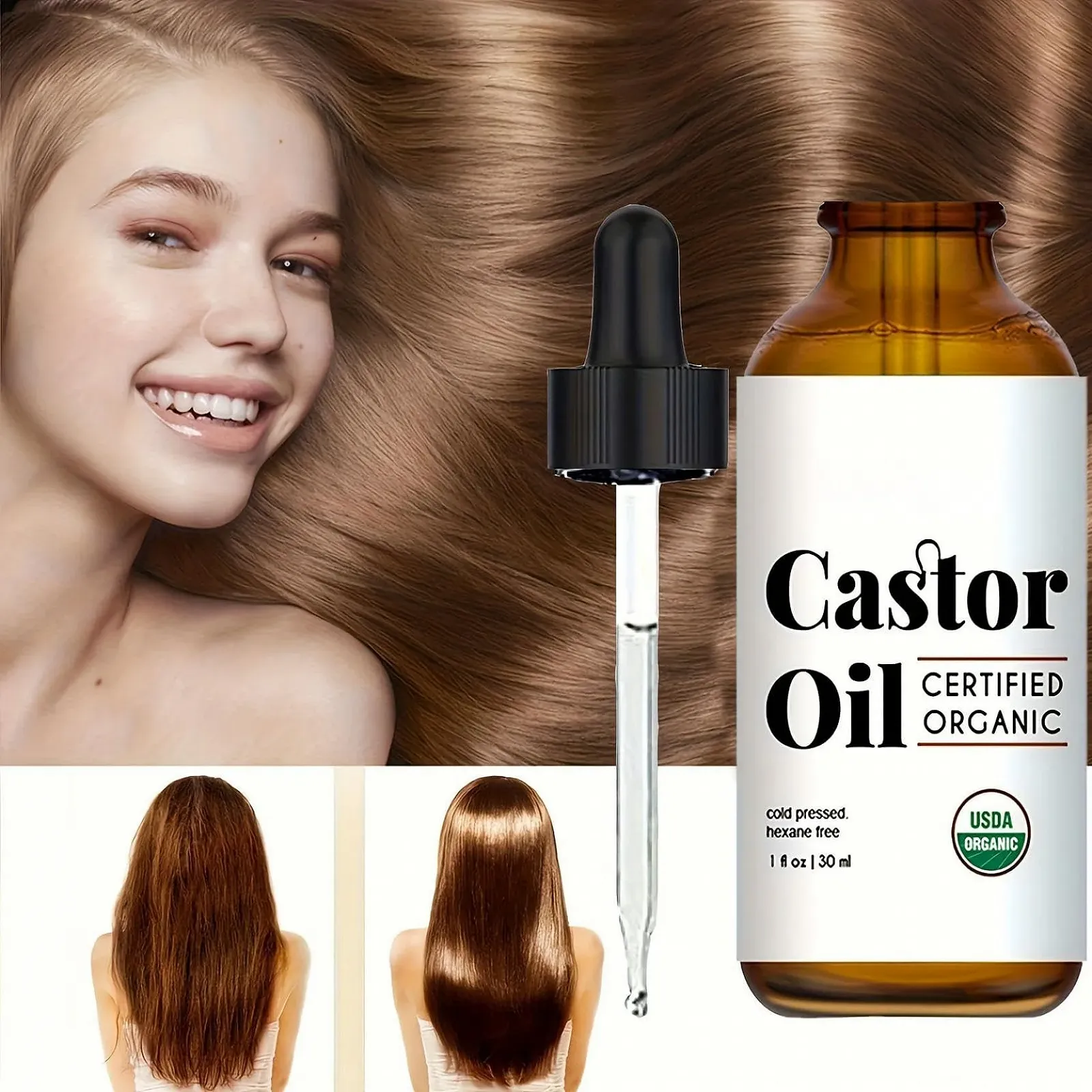 Органічна рицинова олія для росту волосся, фото №4