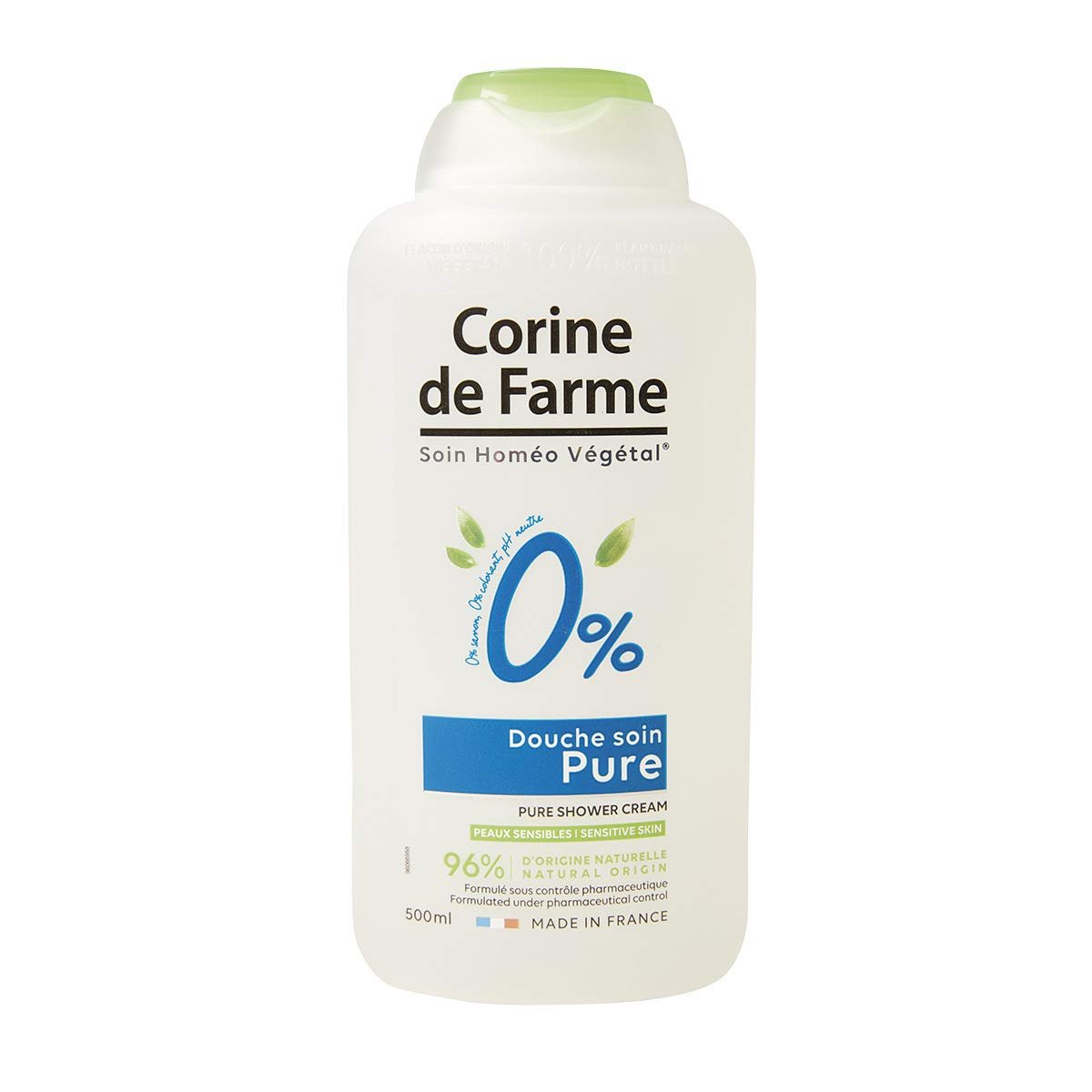 Гель для душу Corine de Farme Pure Care 0% для чутливої шкіри без мила pH-нейтральний, фото №1