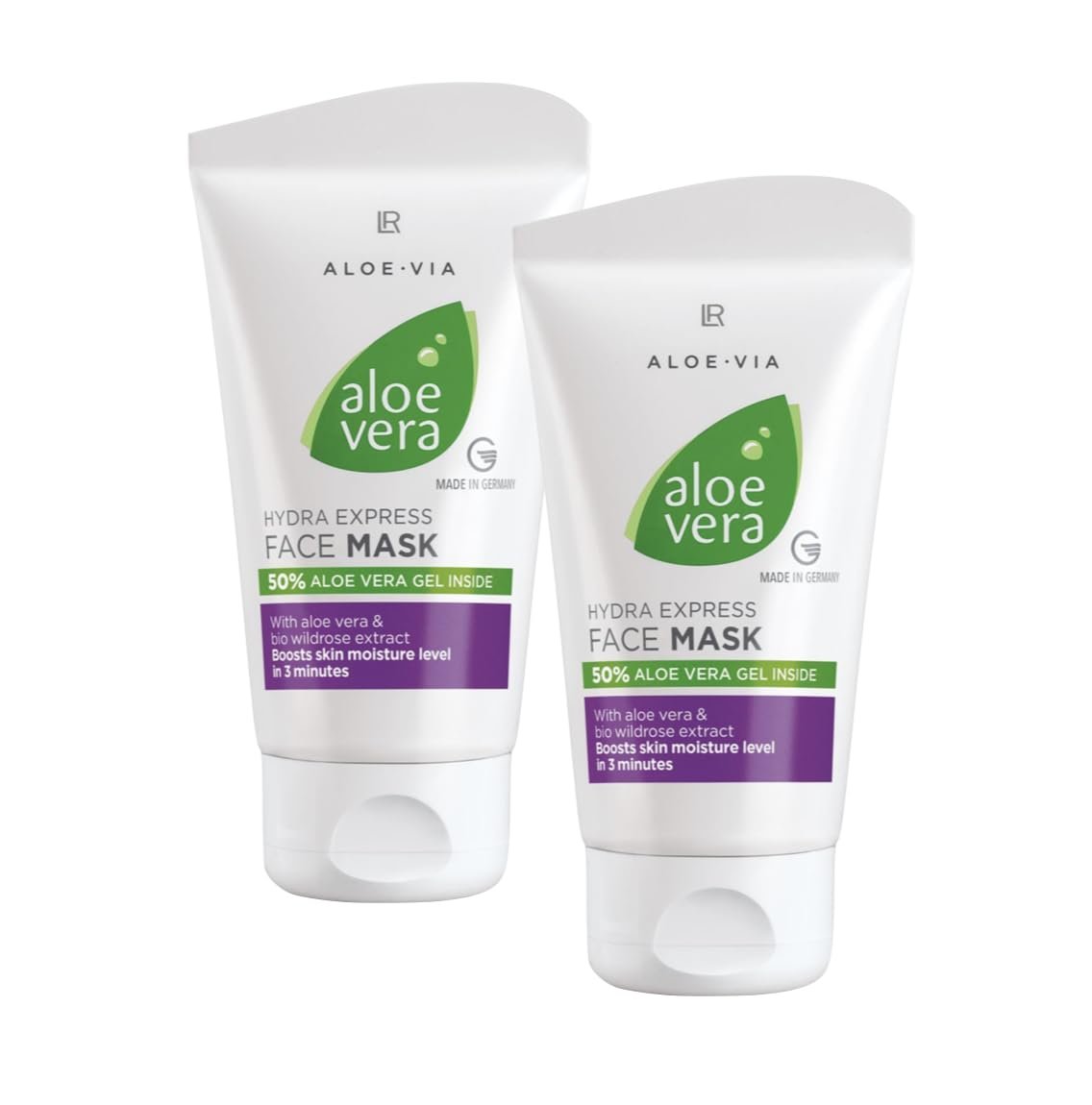 Маска для обличчя LR Aloe Vera Hydra Express Зволожуюча маска для обличчя 2 x 75 мл Подвійна упаковка, фото №1