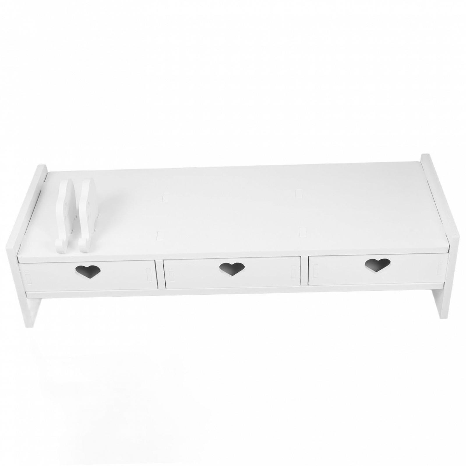 Подставка для клавиатуры Простой органайзер для офисного стола Подставка-подъемник для ноутбука Полка для компьютера с ящиками Органайзер для компьютерного стола ПВХ Белый, фото №1