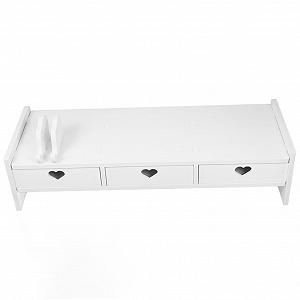 Подставка для клавиатуры Простой органайзер для офисного стола Подставка-подъемник для ноутбука Полка для компьютера с ящиками Органайзер для компьютерного стола ПВХ Белый - Фото 1