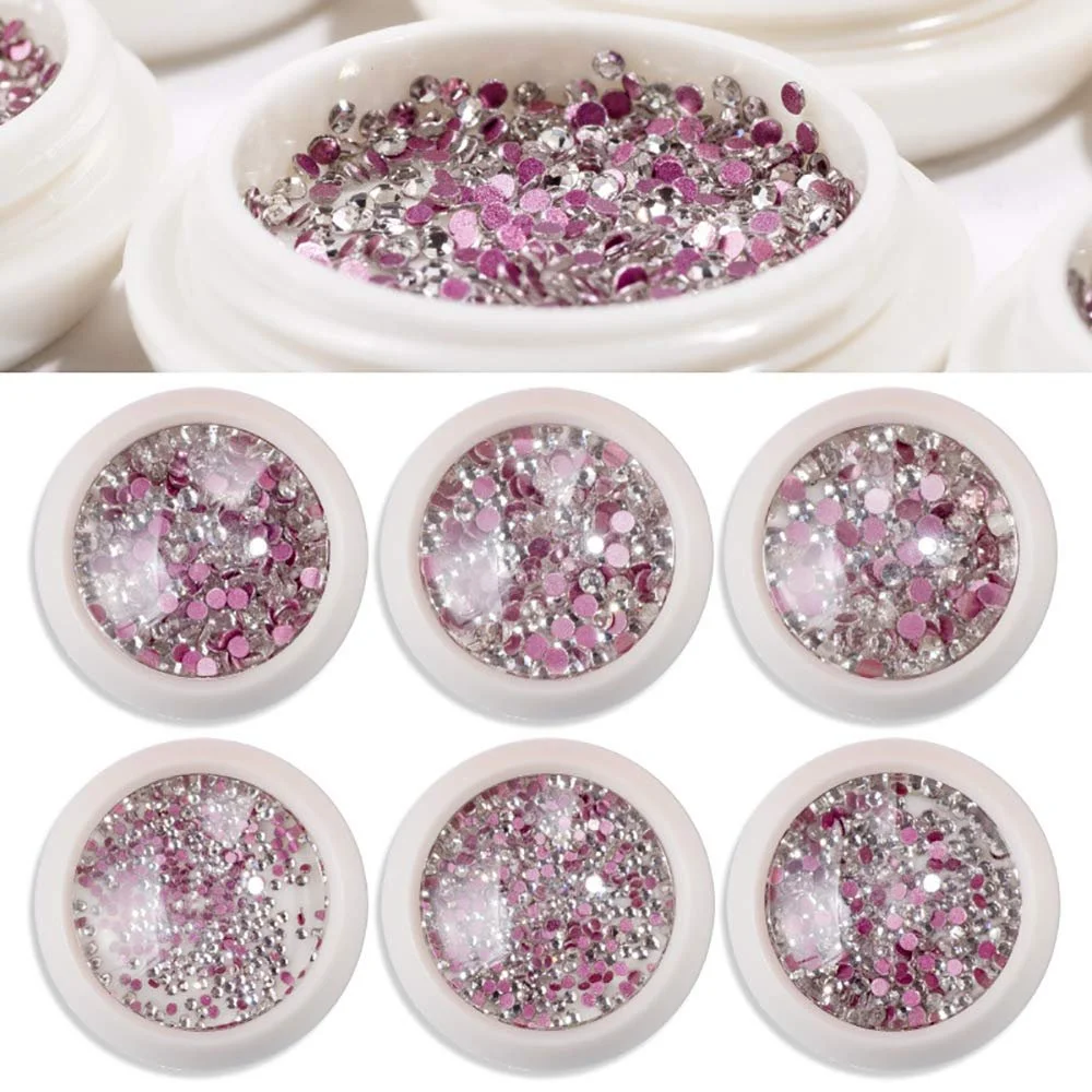 Набор страз для ногтей, 6 шт., золото, серебро, микс цветов, фото №3