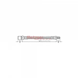 Тормозной шланг METZGER 4114654 для ALFA ROMEO CITROËN FIAT LANCIA PEUGEOT - Фото 1