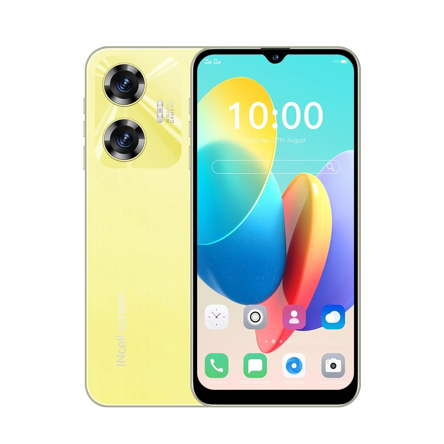 Смартфон PrzTIk C55 3GB + 32GB 4500 мАг 6.3 дюймів HD+ 4G Dual SIM Yellow, фото №1