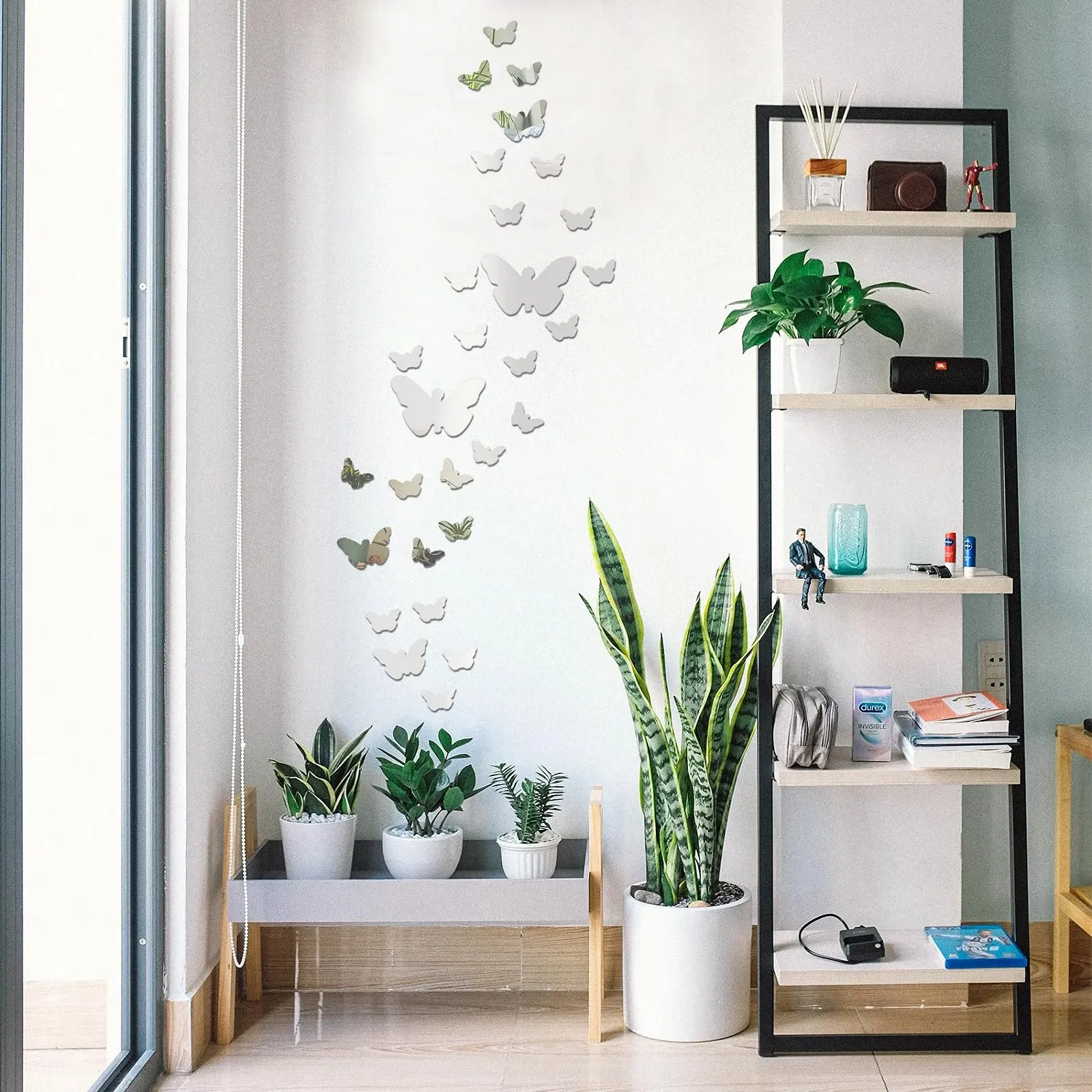 Дзеркальні наклейки на стіну LAGAHS у формі метеликів 35 штук Сріблястий, фото №4 Дзеркальні наклейки на стіну LAGAHS у формі метеликів 35 штук Сріблястий, фото №4