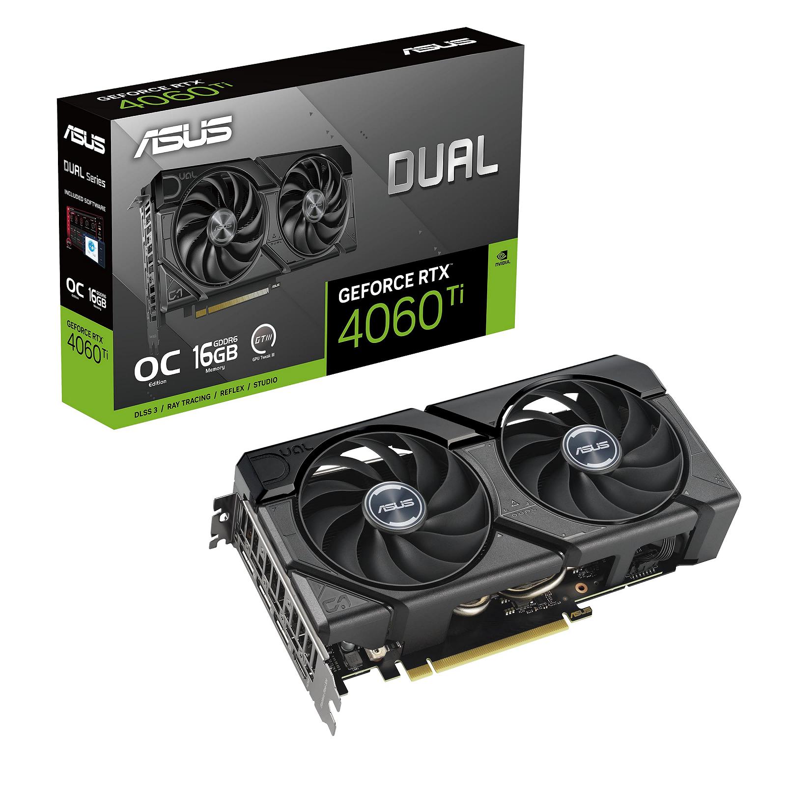 Відеокарта ASUS Dual GeForce RTX 4060 Ti EVO OC Edition 16GB GDDR6, фото №1