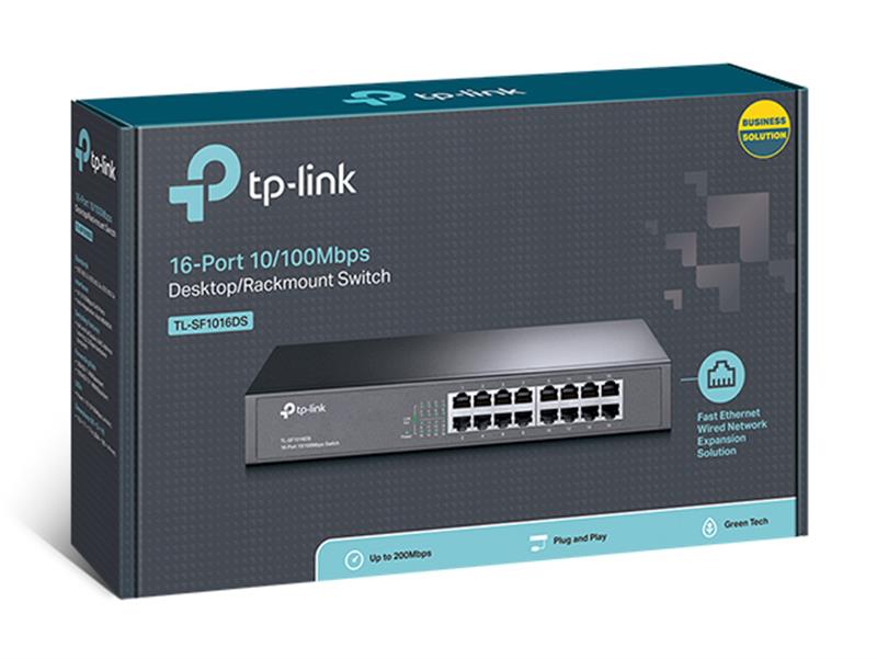 Коммутатор TP-Link TL-SF1016DS 16xFE металу, фото №5