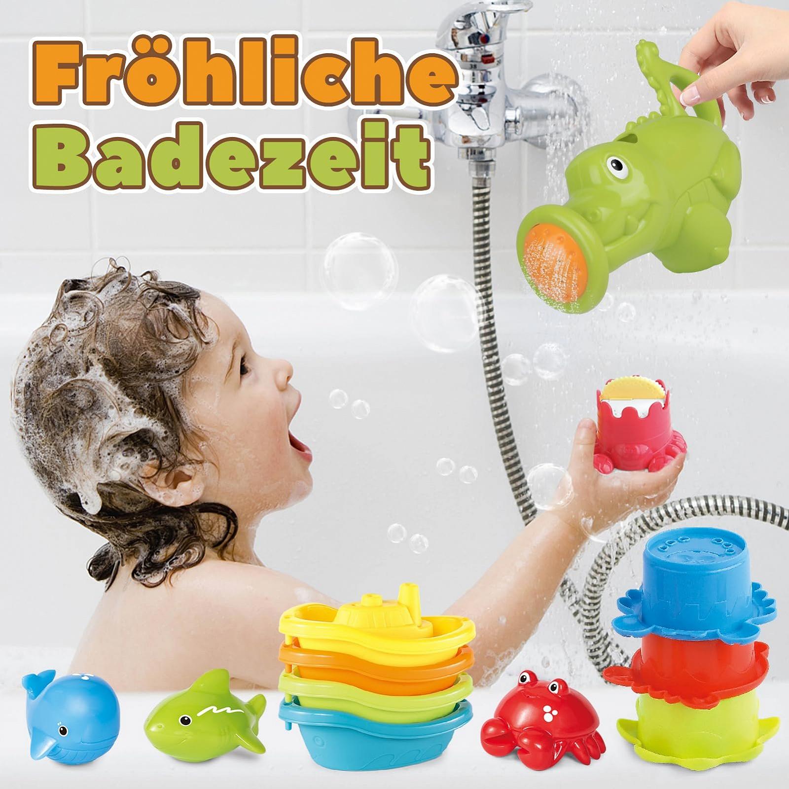 Набір іграшок для ванни 16 предметів Лійка, Стаканчики, Човники, фото №3